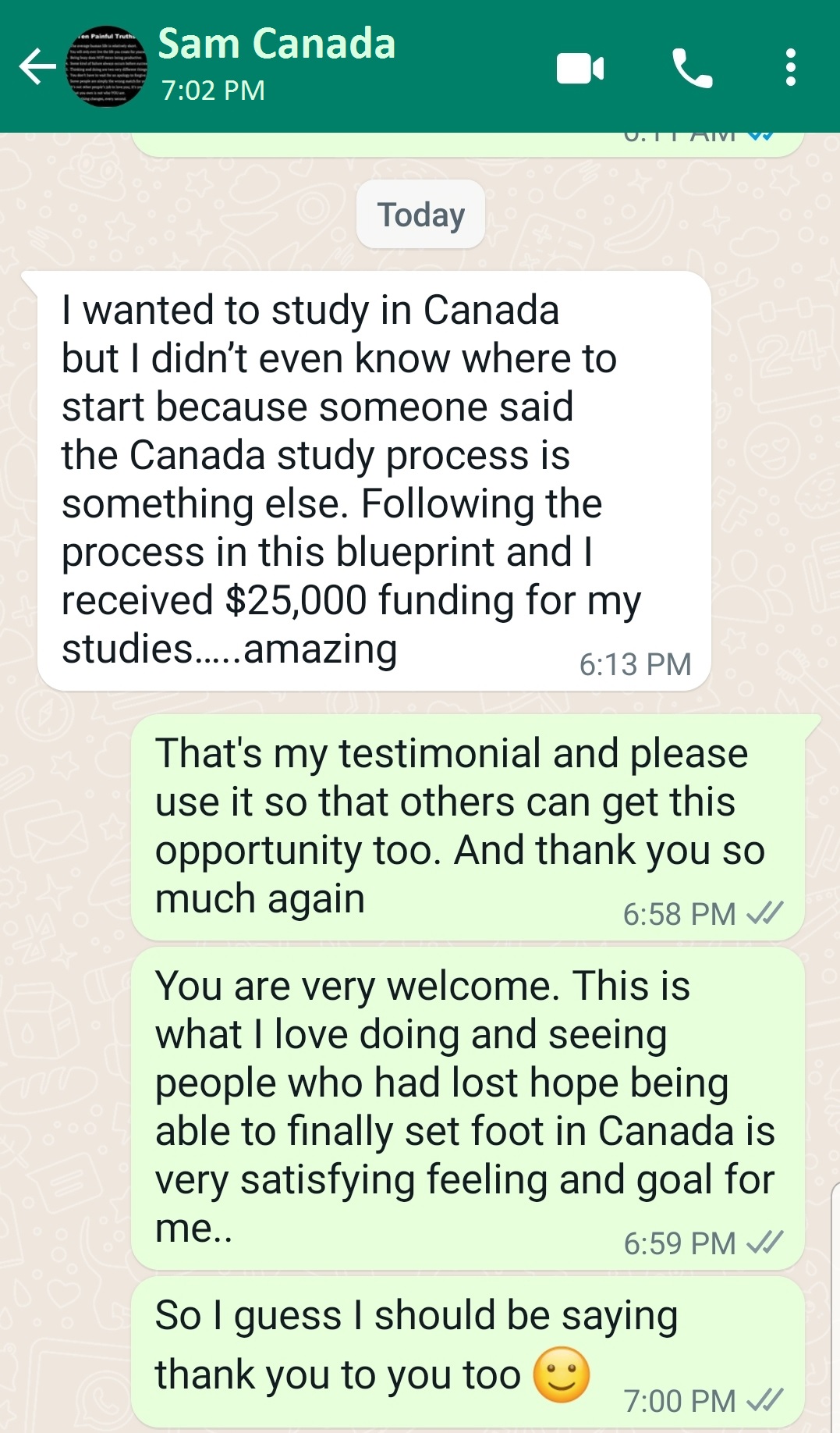 My Canada testimonial image