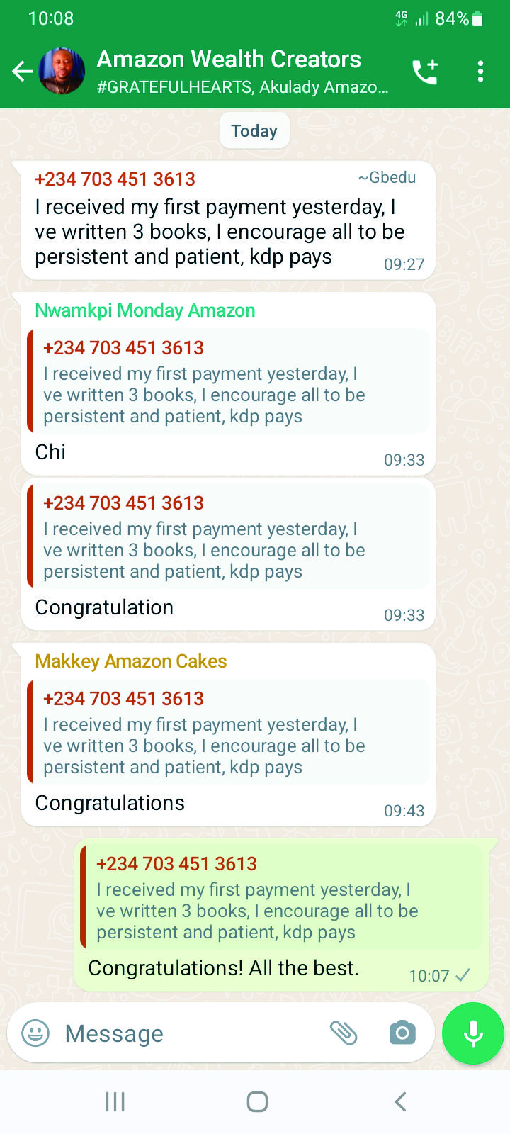Amazon WhatsApp Group testimony